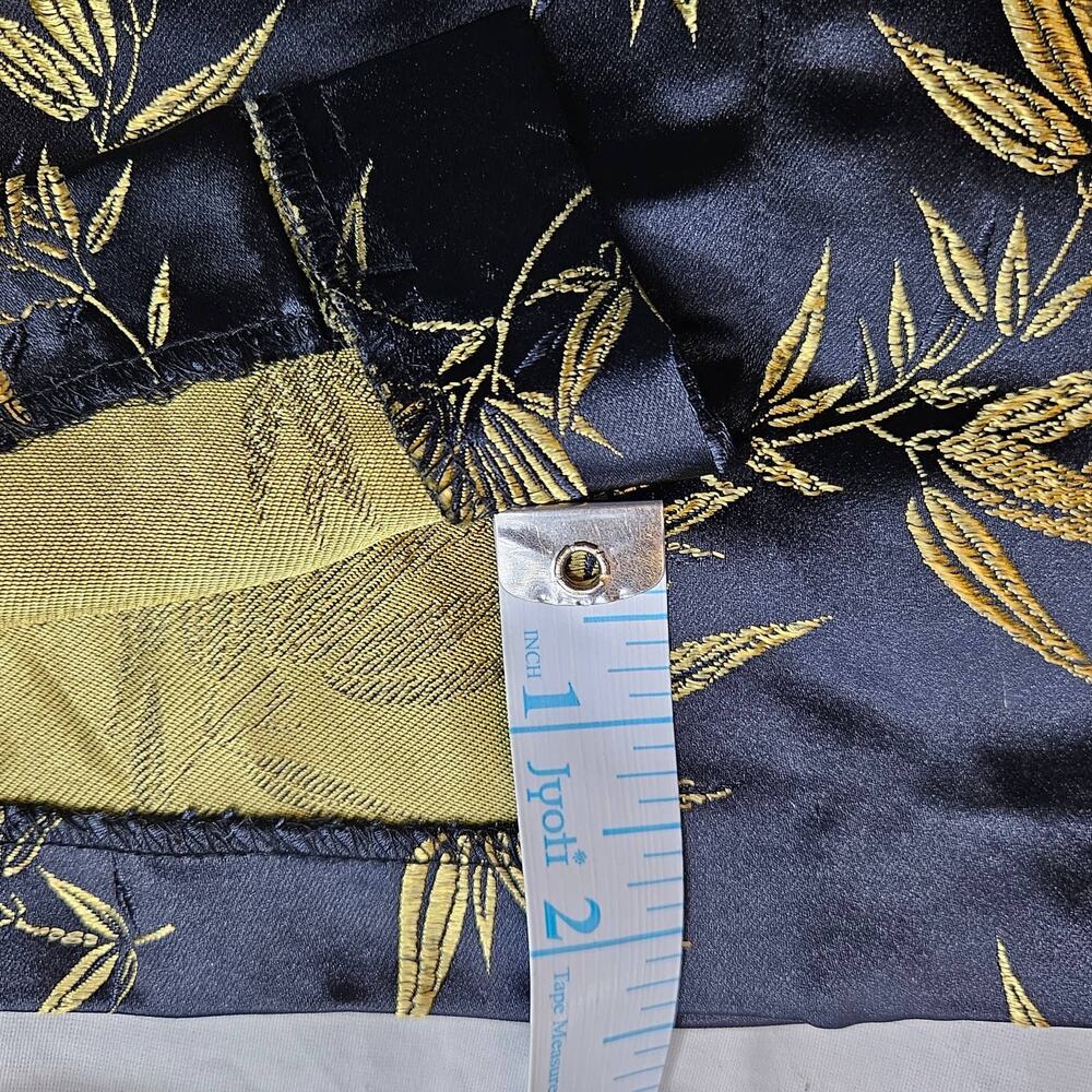 EUC‎ VTG Solz Squirrel Brocade Mini Skirt Sz. L* Black & Gold Bamboo Print - Picture 9 of 9